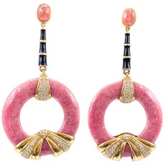 Pink Topaz Earrings 