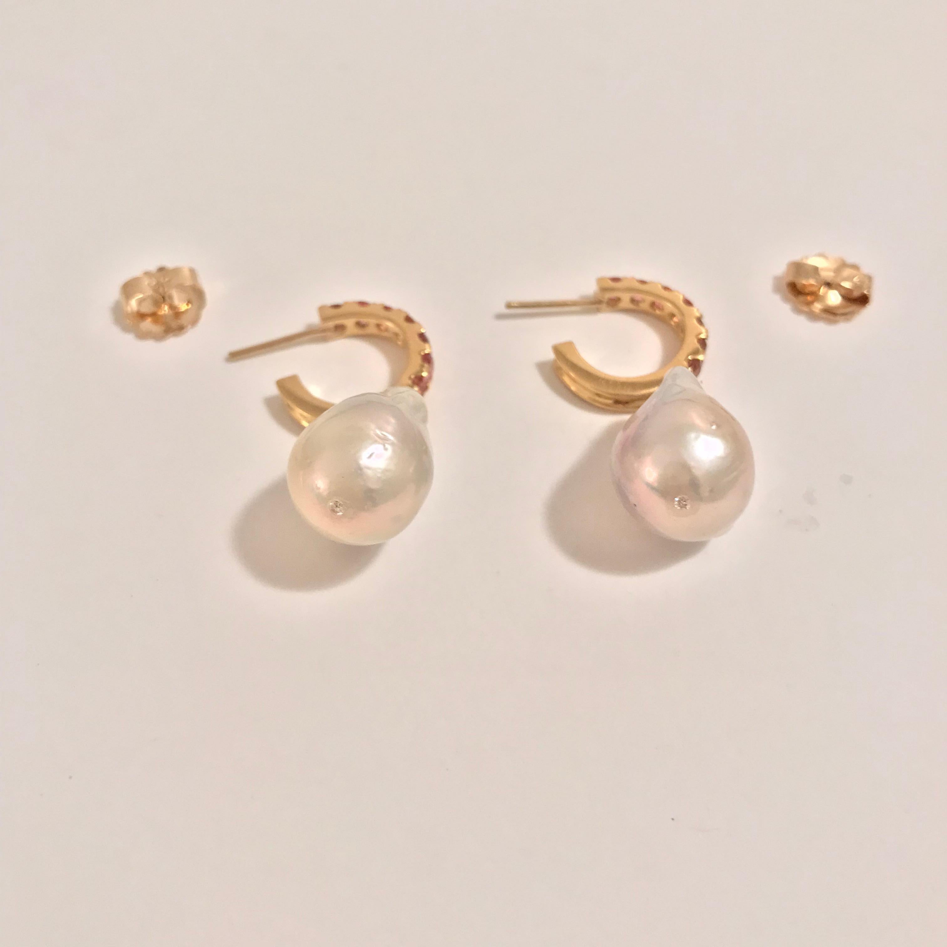 pink baroque pearl earrings