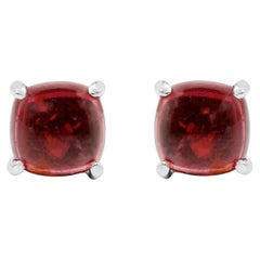 Pink Topaz Stud Earrings 2.58 Carats Sterling Silver
