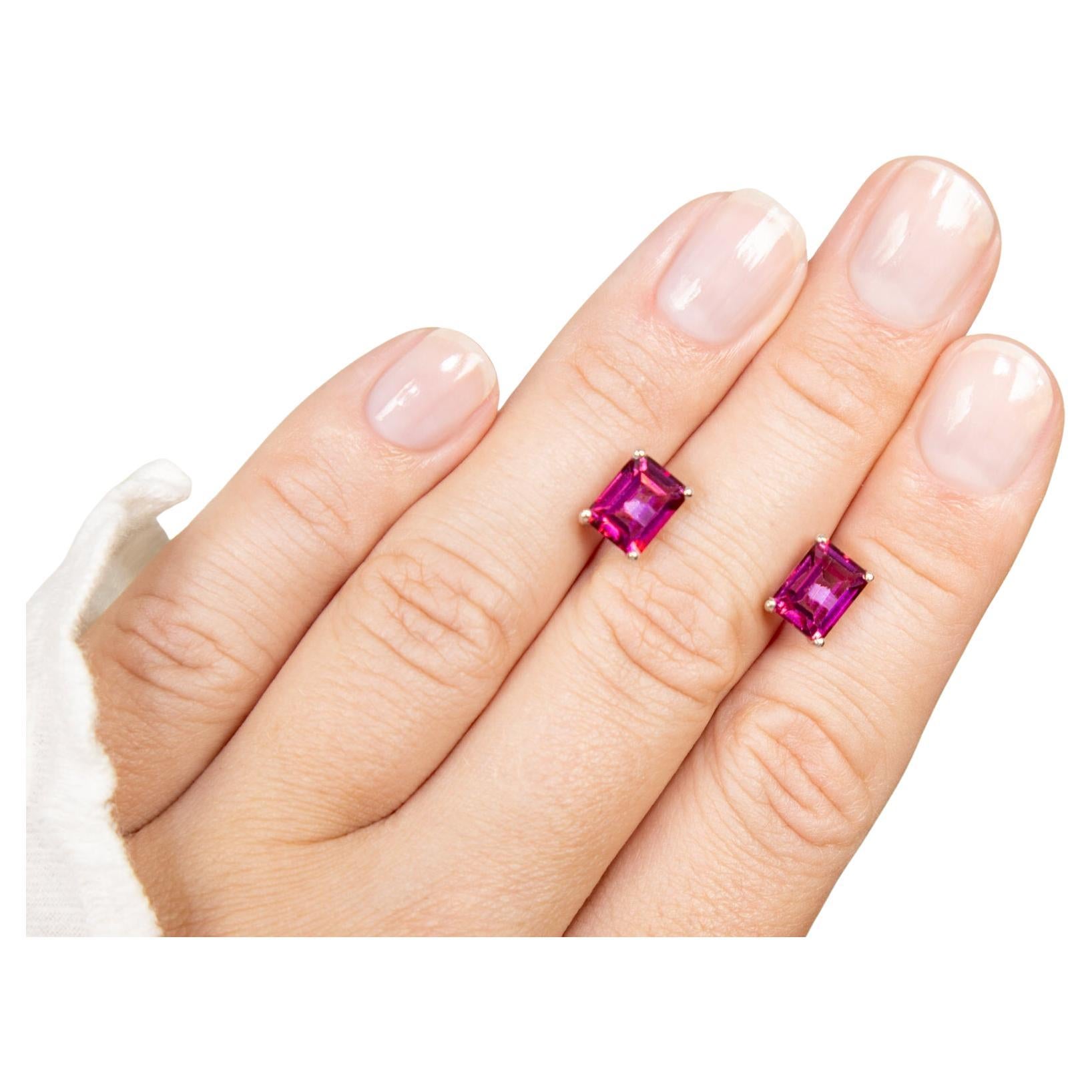 Clous d
oreilles topaze rose 3,2 carats