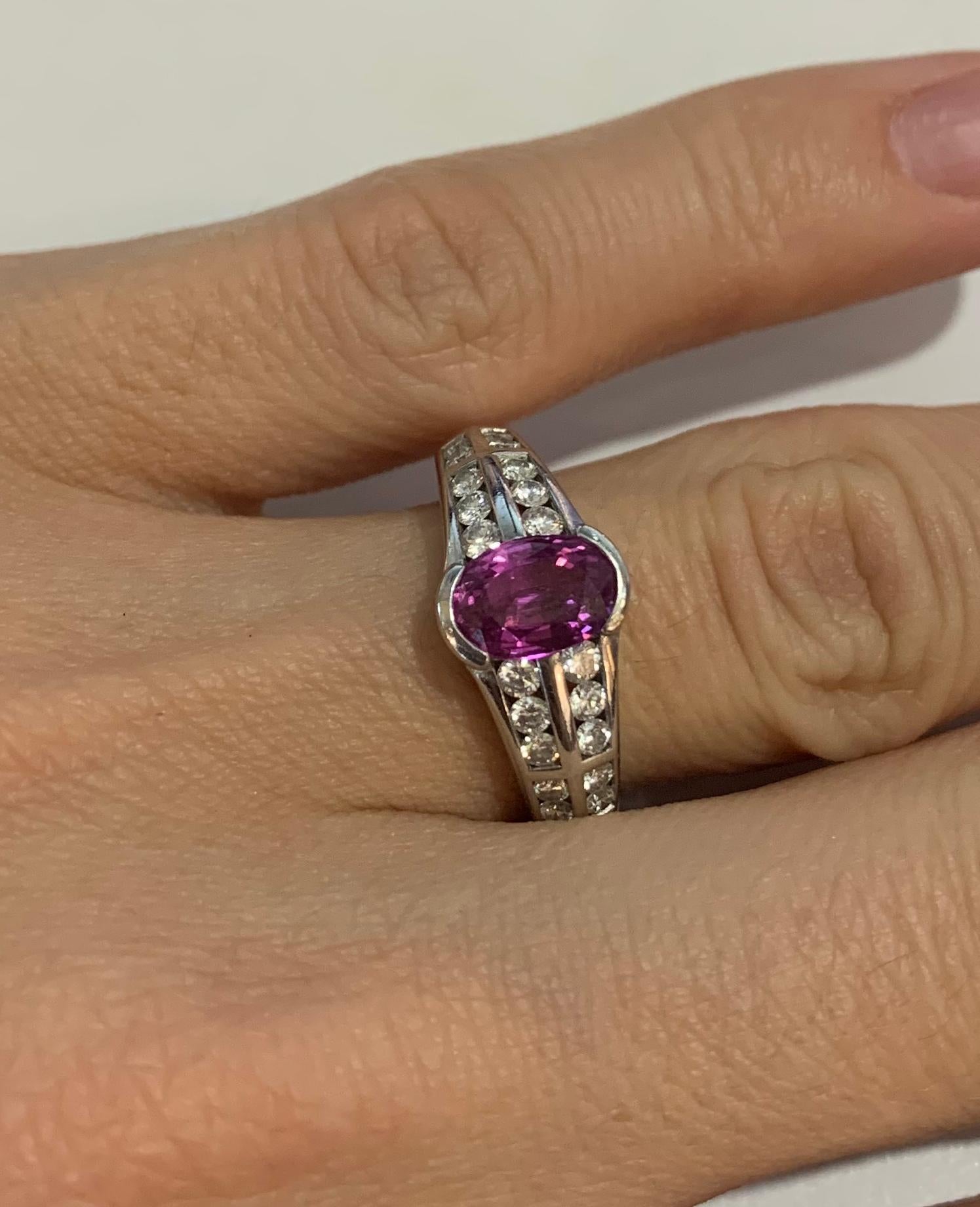 18k White Gold
Ring size: 5.5
Pink Tourmaline
Diamonds: 0.6ct