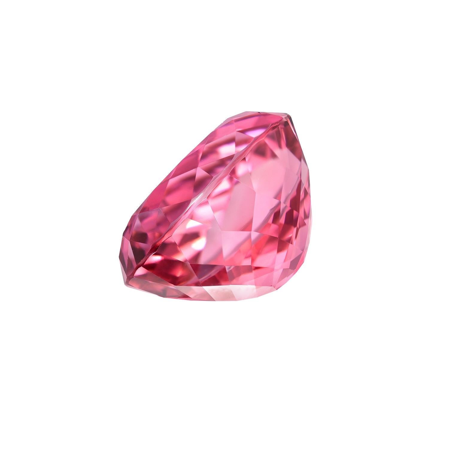 Exceptional world-class 29.79 carat vivid Pink Tourmaline oval gem offered loose to a top quality gemstone connoisseur. 
Returns are accepted and paid by us within 7 days of delivery.
We offer ultra fine custom jewelry work upon request. Please