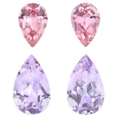 Pink Tourmaline Amethyst Gem Set 16.22 Carat Pear Shape Loose Gemstones
