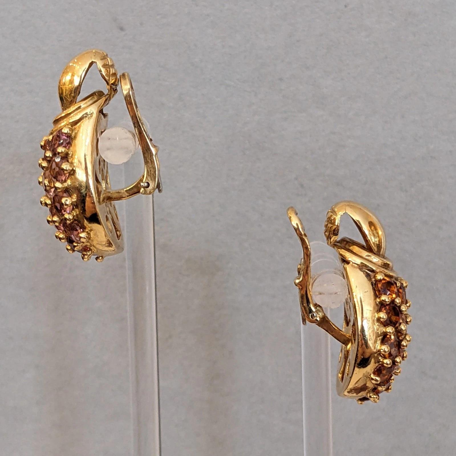 De las mujeres Pendientes Racimo de Turmalina Rosa y Citrino en Oro Amarillo de 18k en venta