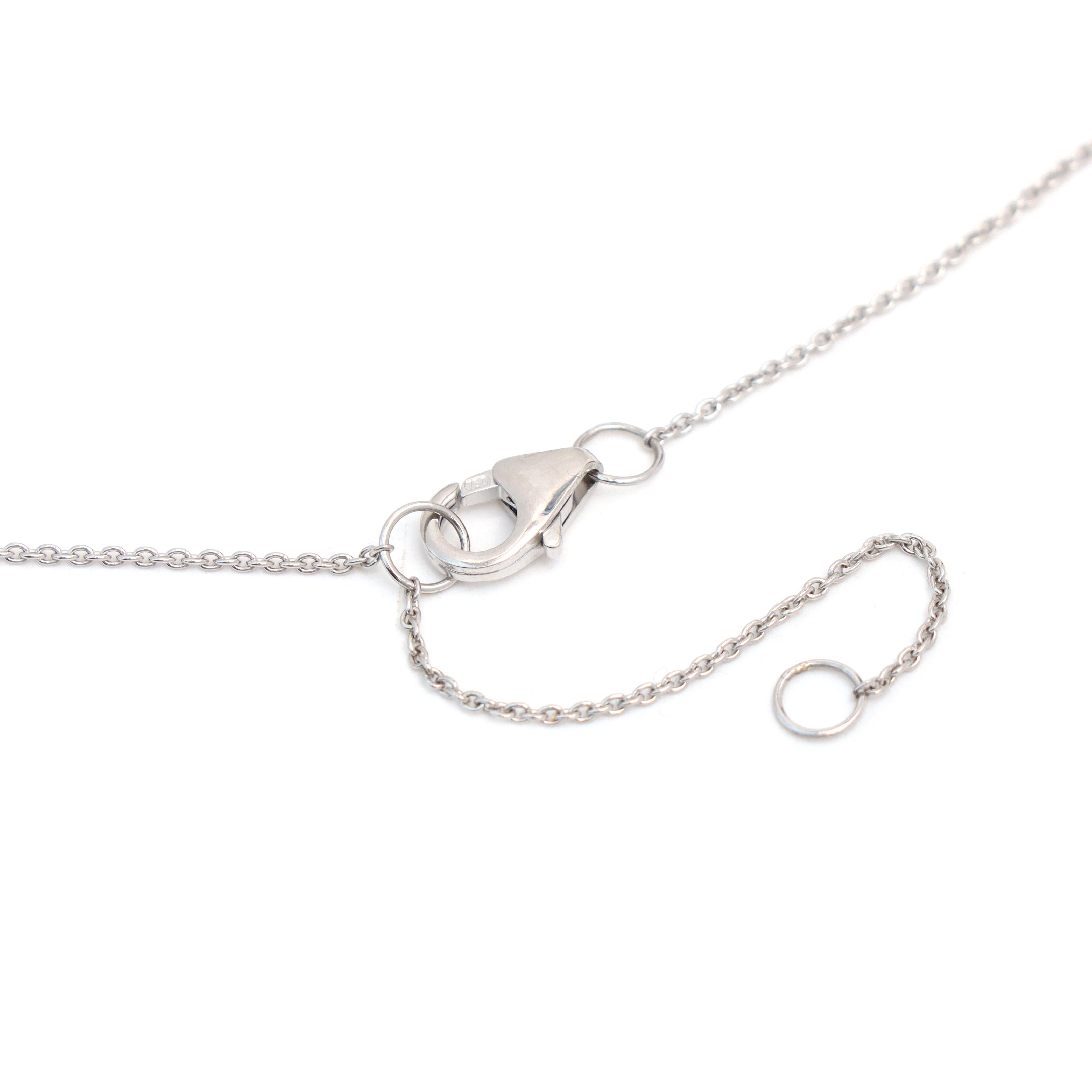 Pear Cut Pink Tourmaline And Diamond 18k White Gold Pendant Necklace For Sale