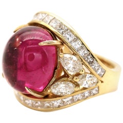 Pink Tourmaline and Diamond Cocktail Ring