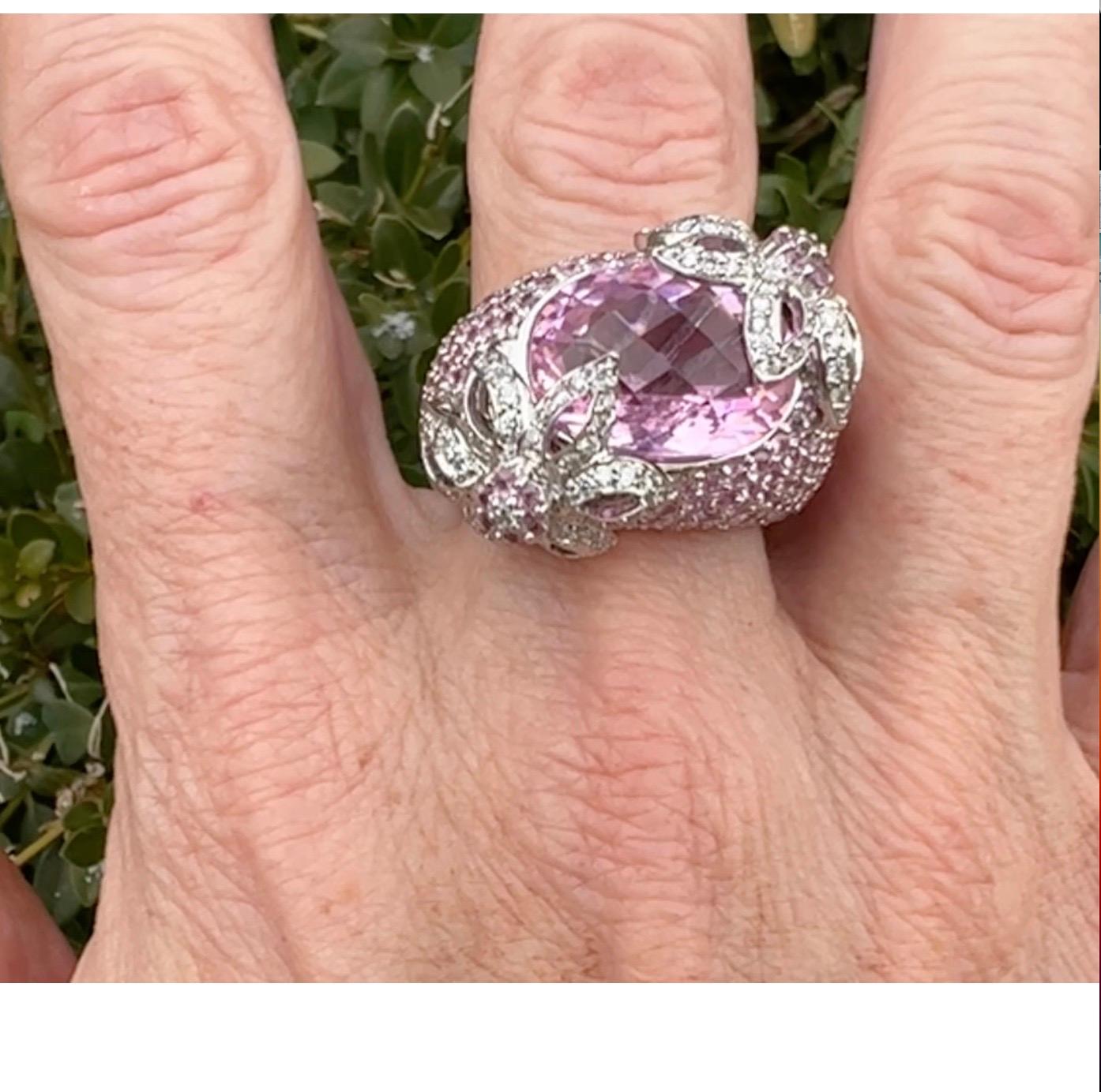 Pink Tourmaline and Diamond Estate Ring 1