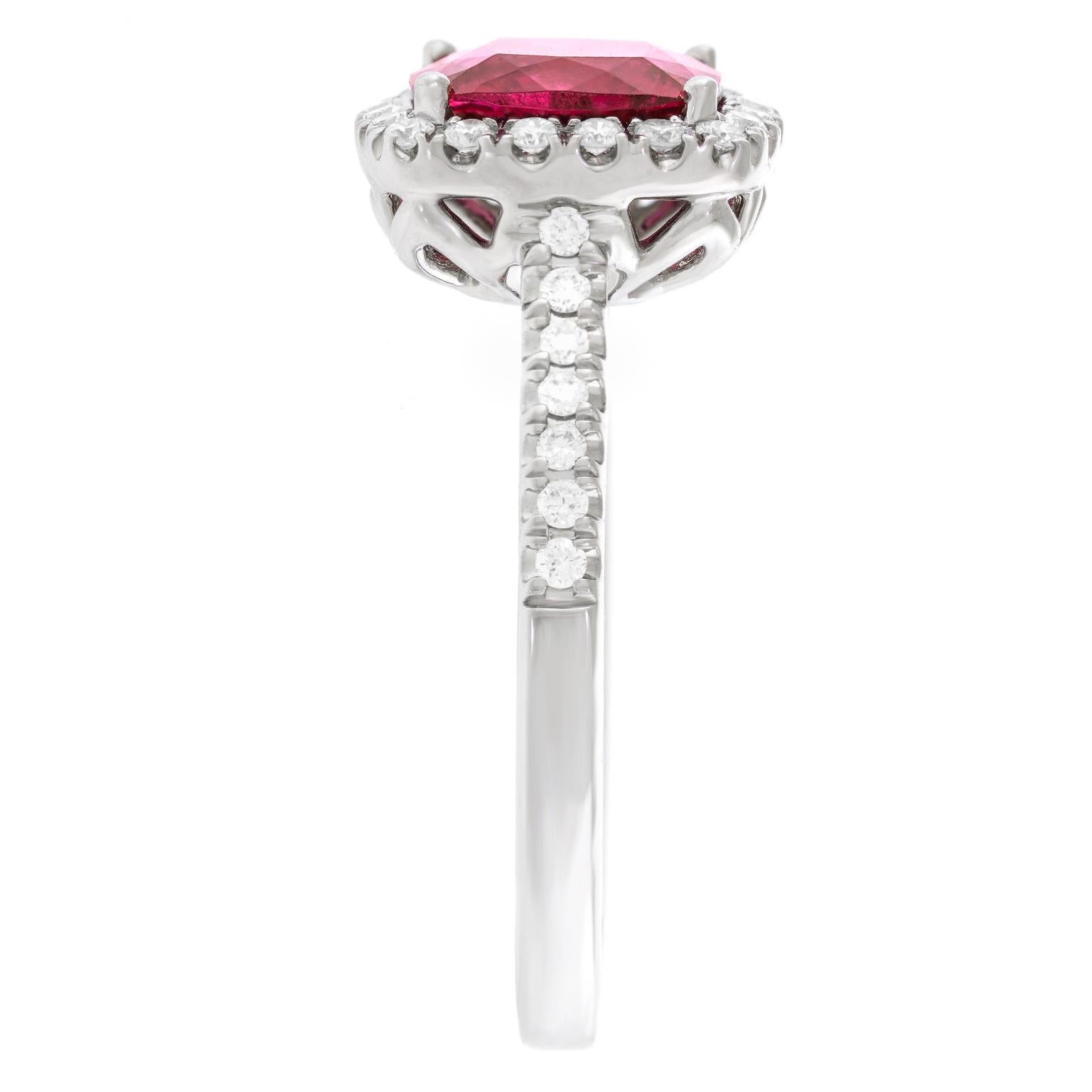 Pink Tourmaline and Diamond Ring For Sale 2