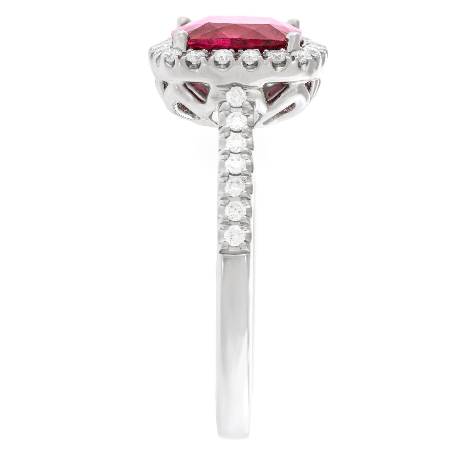 Bague en tourmaline rose et diamants en vente 2