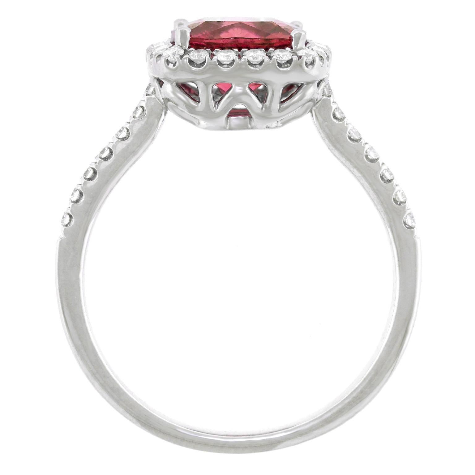 Pink Tourmaline and Diamond Ring For Sale 4