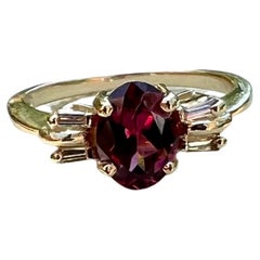 Pink Tourmaline and Diamond Ring in 14 Karat Yellow Gold