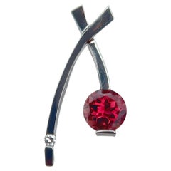 Pink Tourmaline and Diamond Slide Pendant in 14 Karat Gold