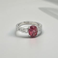 Pink Tourmaline and Diamond White Gold Ring