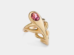 Pink Tourmaline and Gold Openwork Cocktail Ring