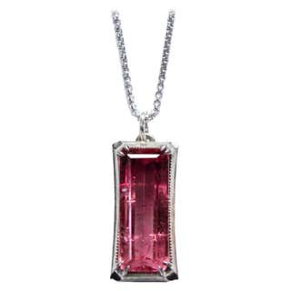 Chanel Pink Tourmaline Gold Maltese Cross Pendant Necklace For Sale at ...