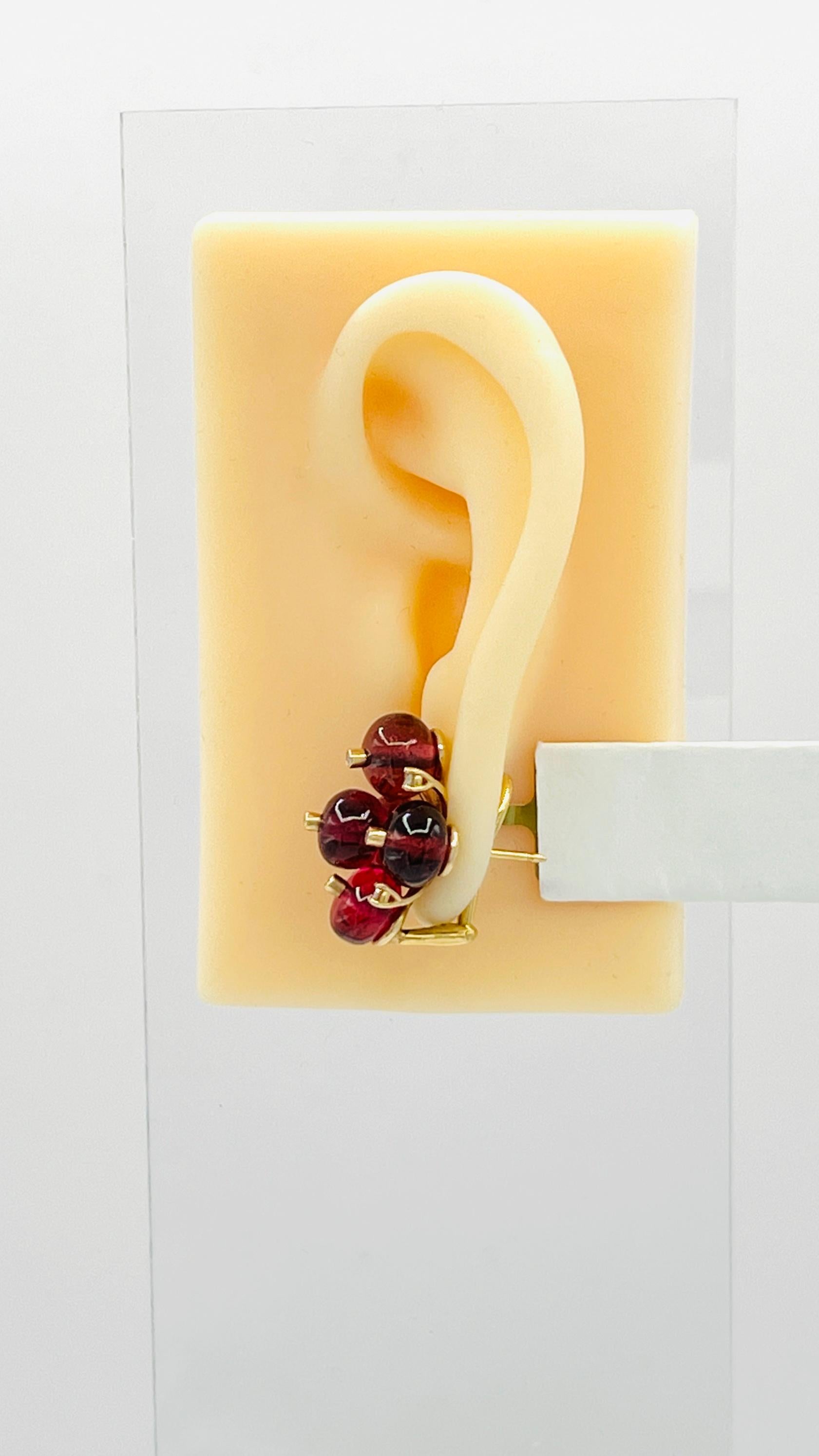 Boucles d'oreilles en or jaune 18 carats, perles de tourmaline rose et grappe de diamants Neuf à Los Angeles, CA