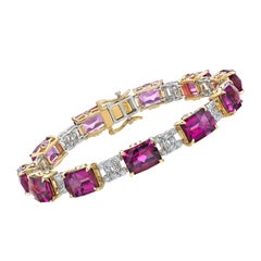 Tormalina rosa Sunita Nahata 18.38ct. Bracciale in oro 18KWYG con diamante