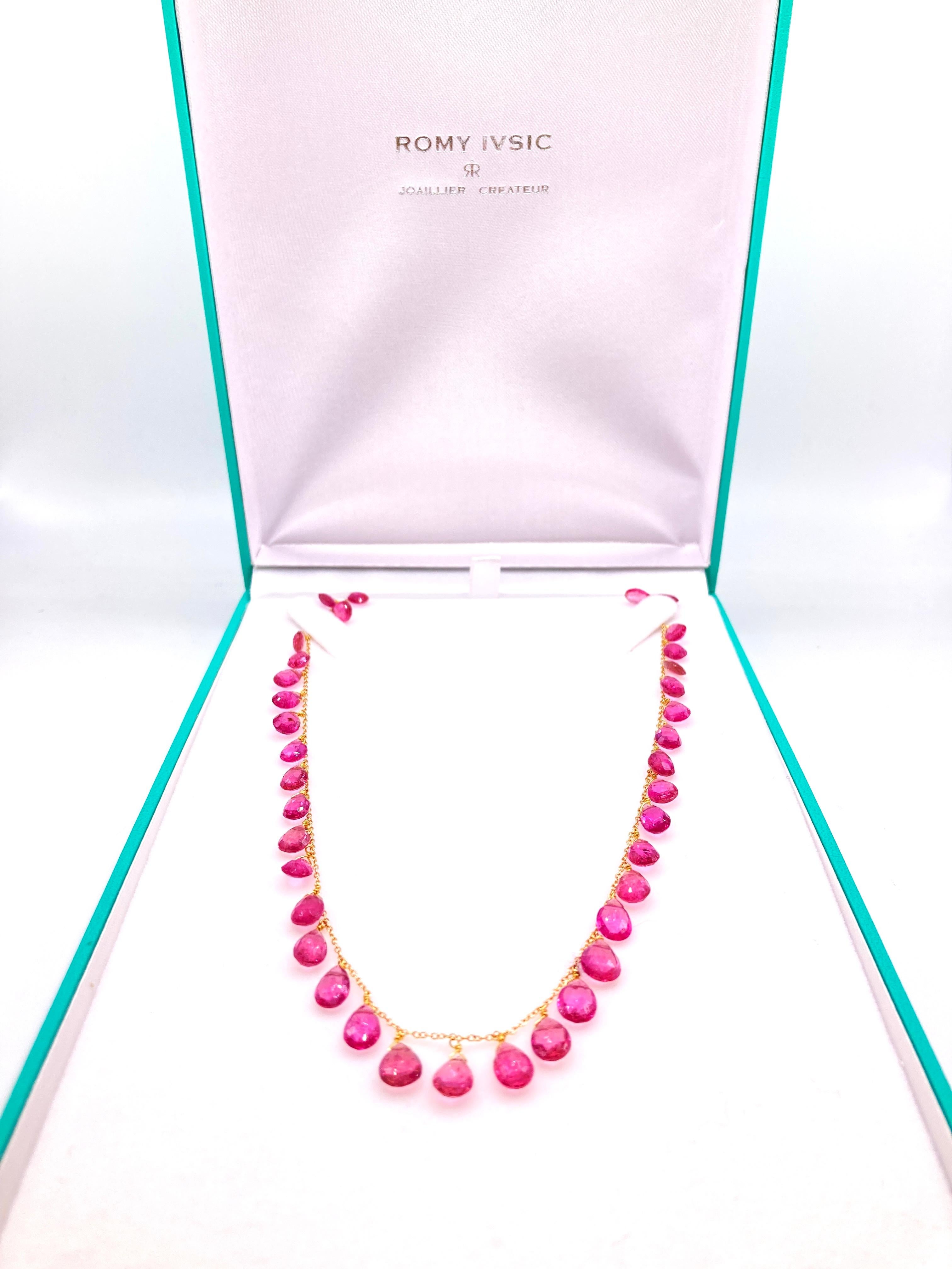 Empire Pink Tourmaline Briolette Necklace
