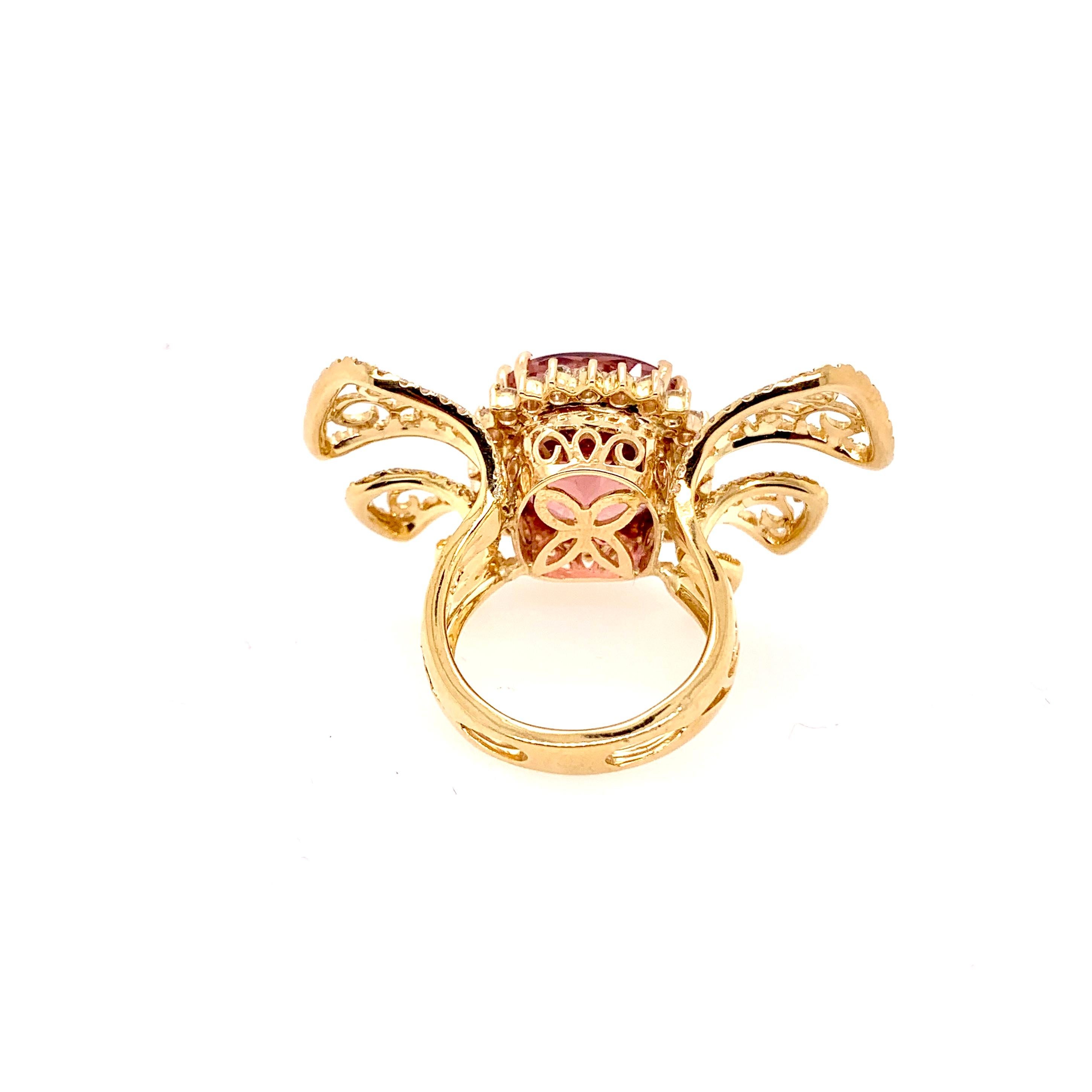 tourmaline butterfly ring