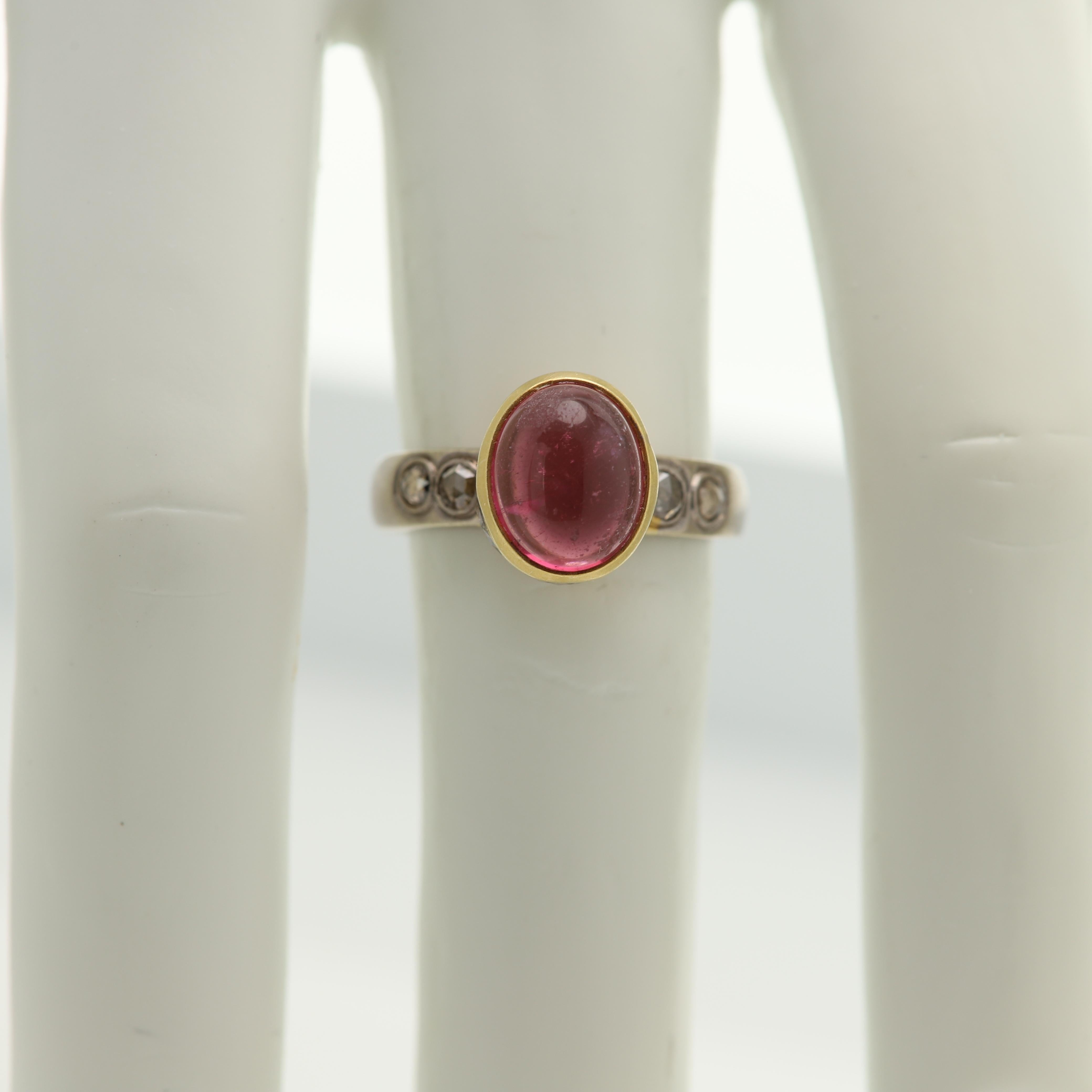 antique pink tourmaline ring