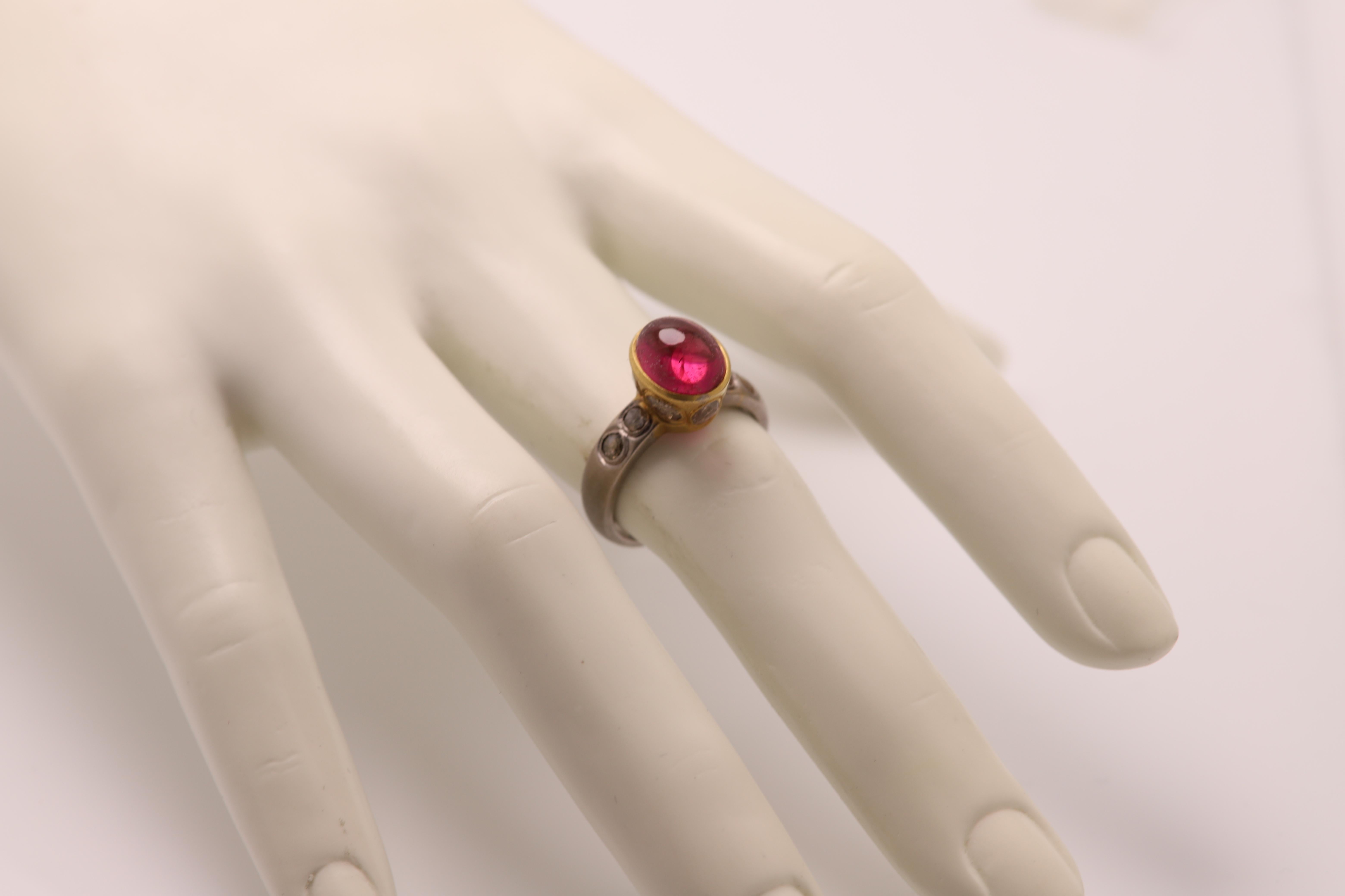 vintage pink stone rings