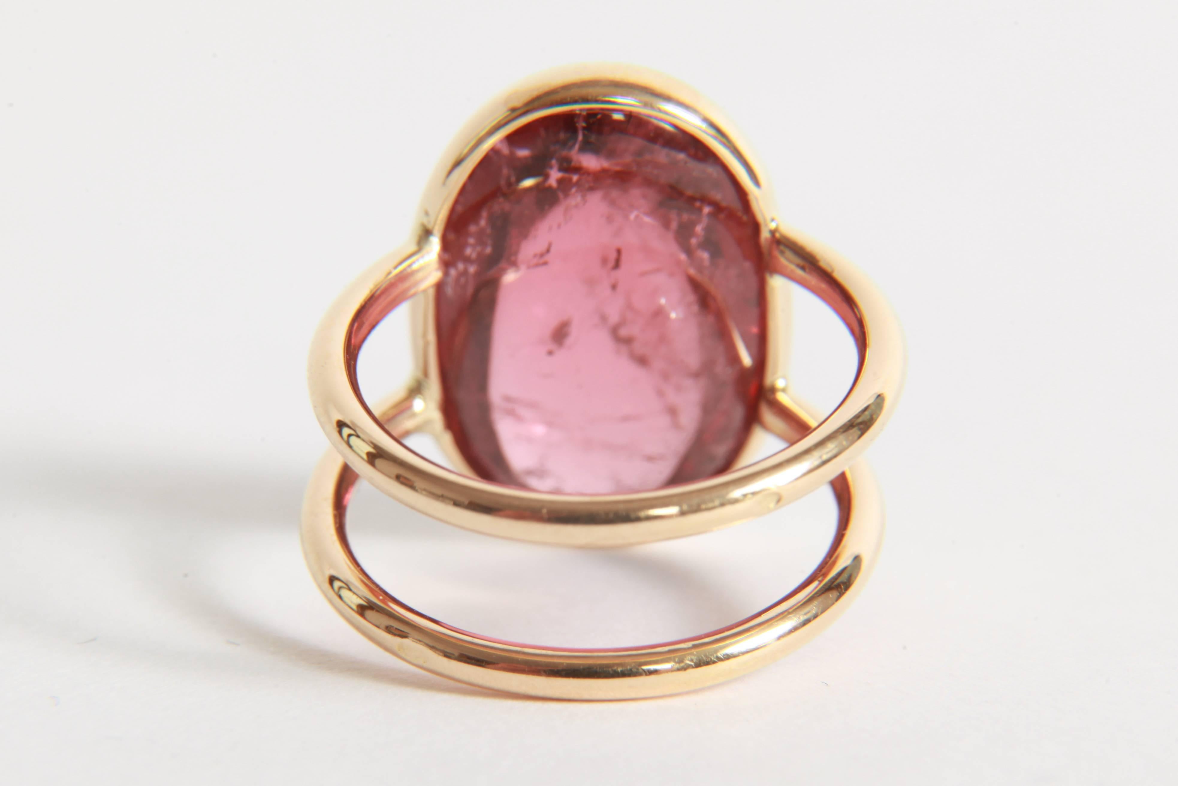 pink cabochon ring