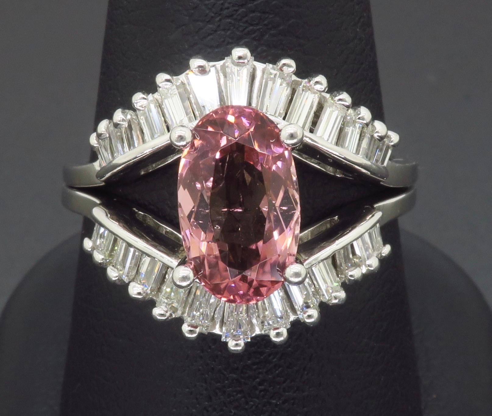 Pink Tourmaline & Diamond Cocktail Ring  For Sale 8