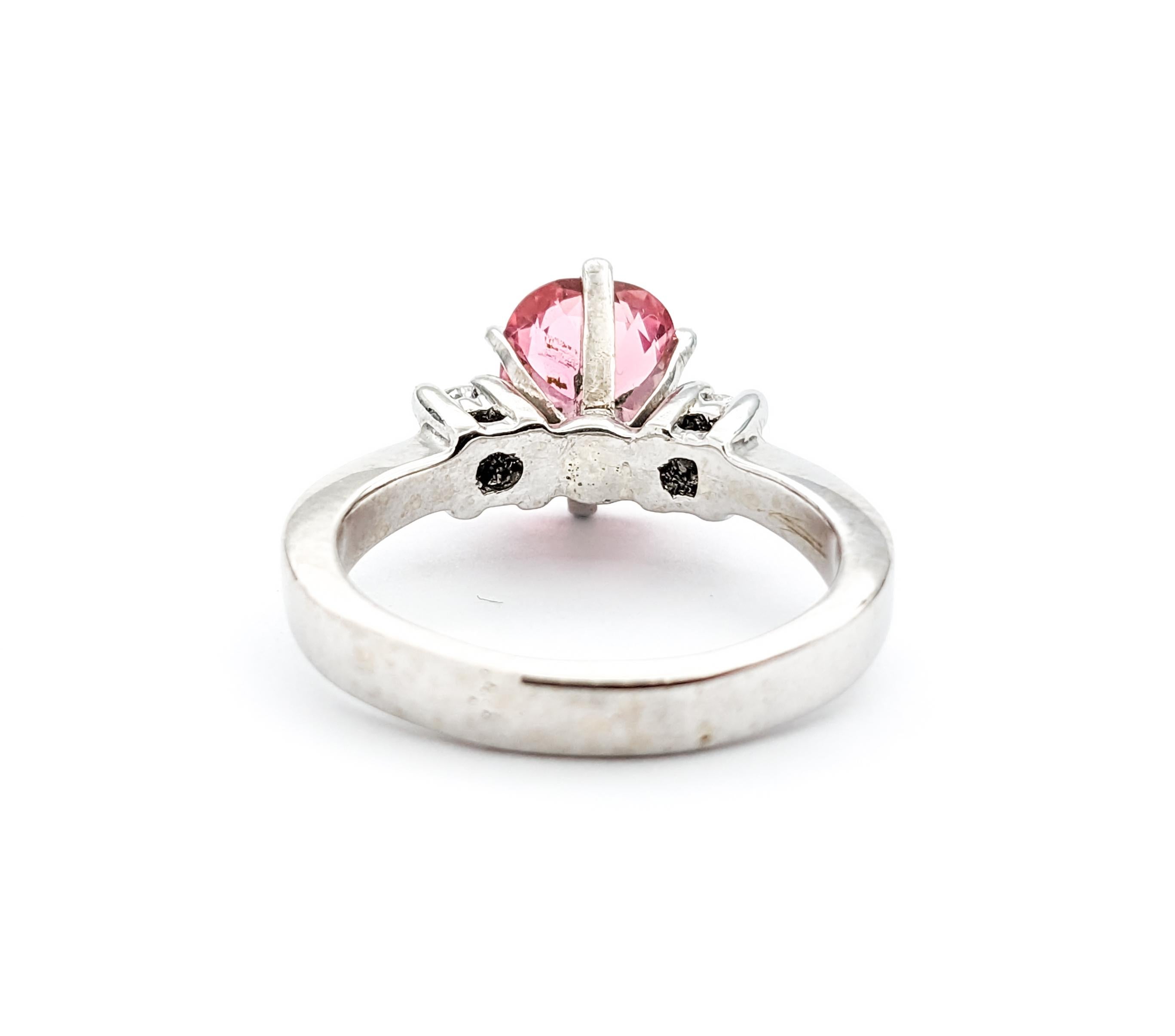 Pink Tourmaline & Diamond Dress Ring For Sale 3