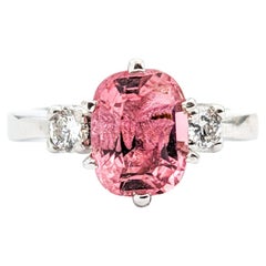 Vintage Pink Tourmaline & Diamond Dress Ring