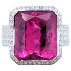 Pink Tourmaline Diamond Gold Cocktail Ring