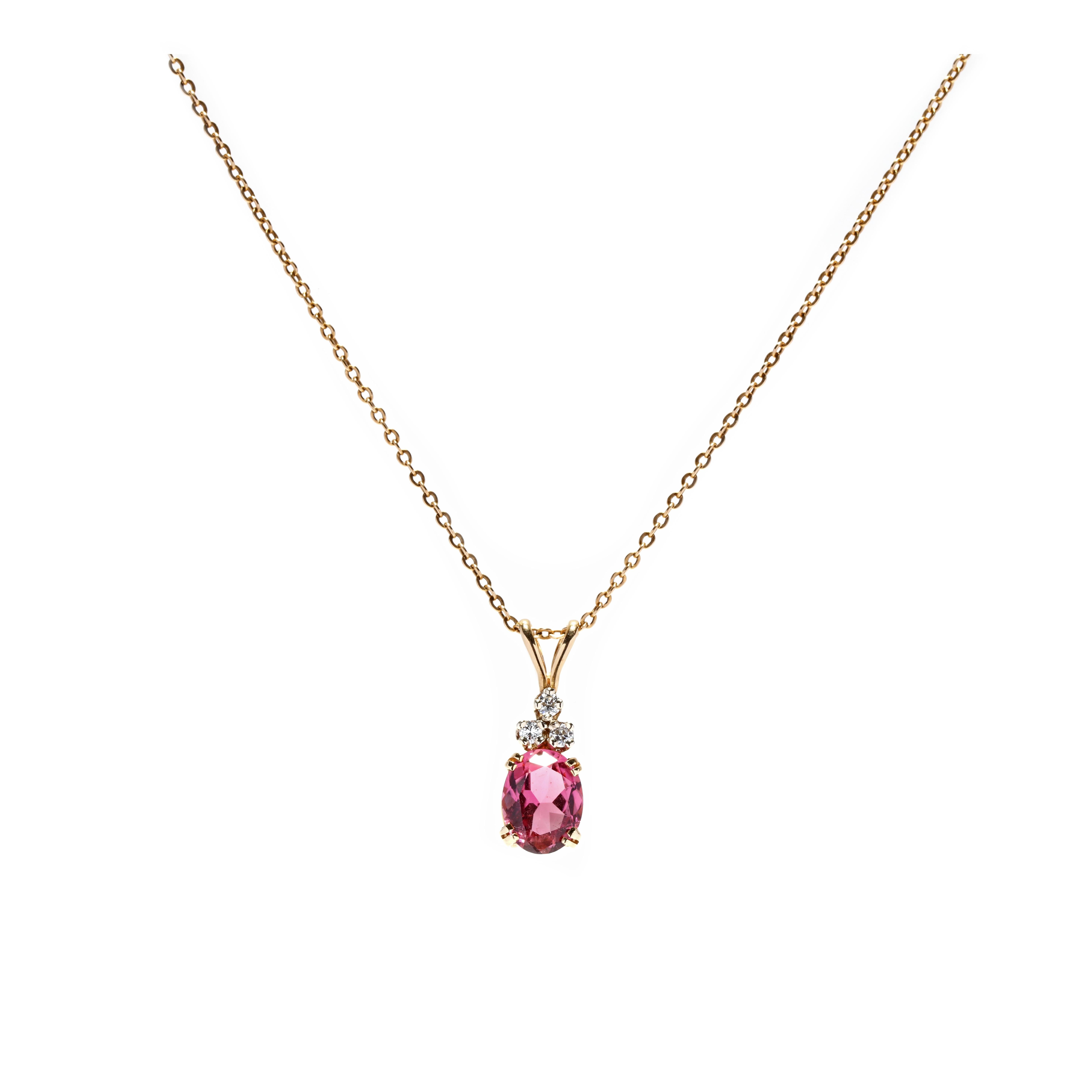 vintage pink stone necklace