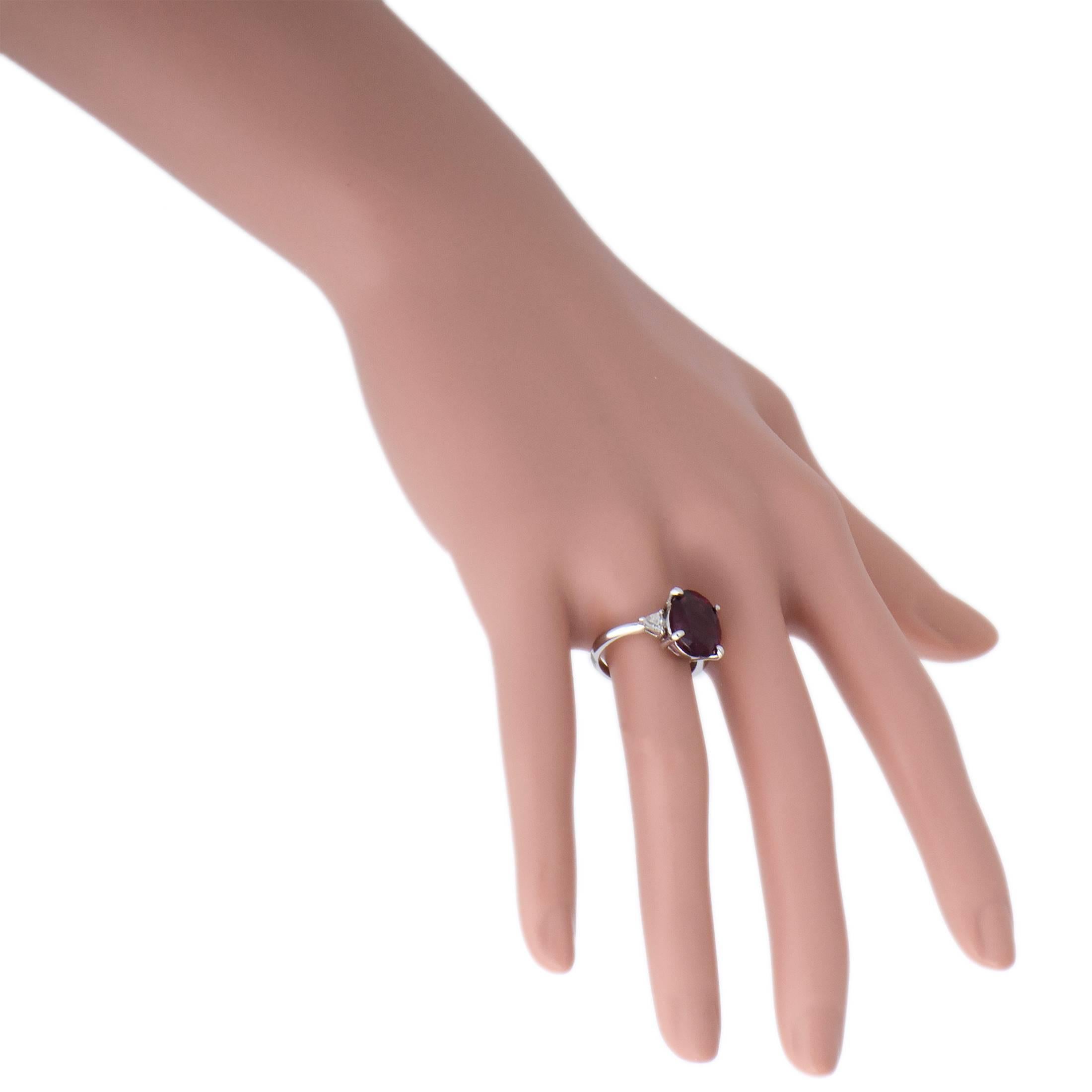Women's Pink Tourmaline Diamond Three-Stone Platinum Ring