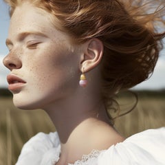 Pink Tourmaline Earring 14K Gold Hook - By Bombyx House