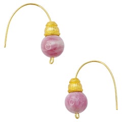 Pink Tourmaline Earring 14K Gold Hook - By Bombyx House