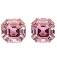 Pink Tourmaline Earring Gemstones 11.01 Carat Square Octagon Loose Gems