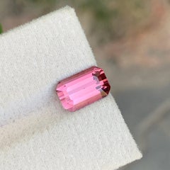 Pink Tourmaline Emerald Cut Loose Gemstone Natural Gem for Fine Jewelry Design