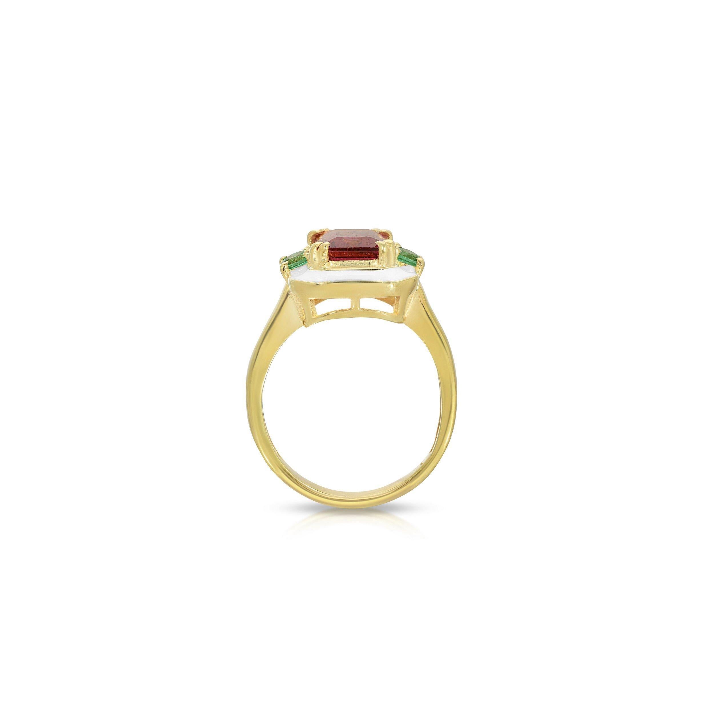 tourmaline and emerald ring