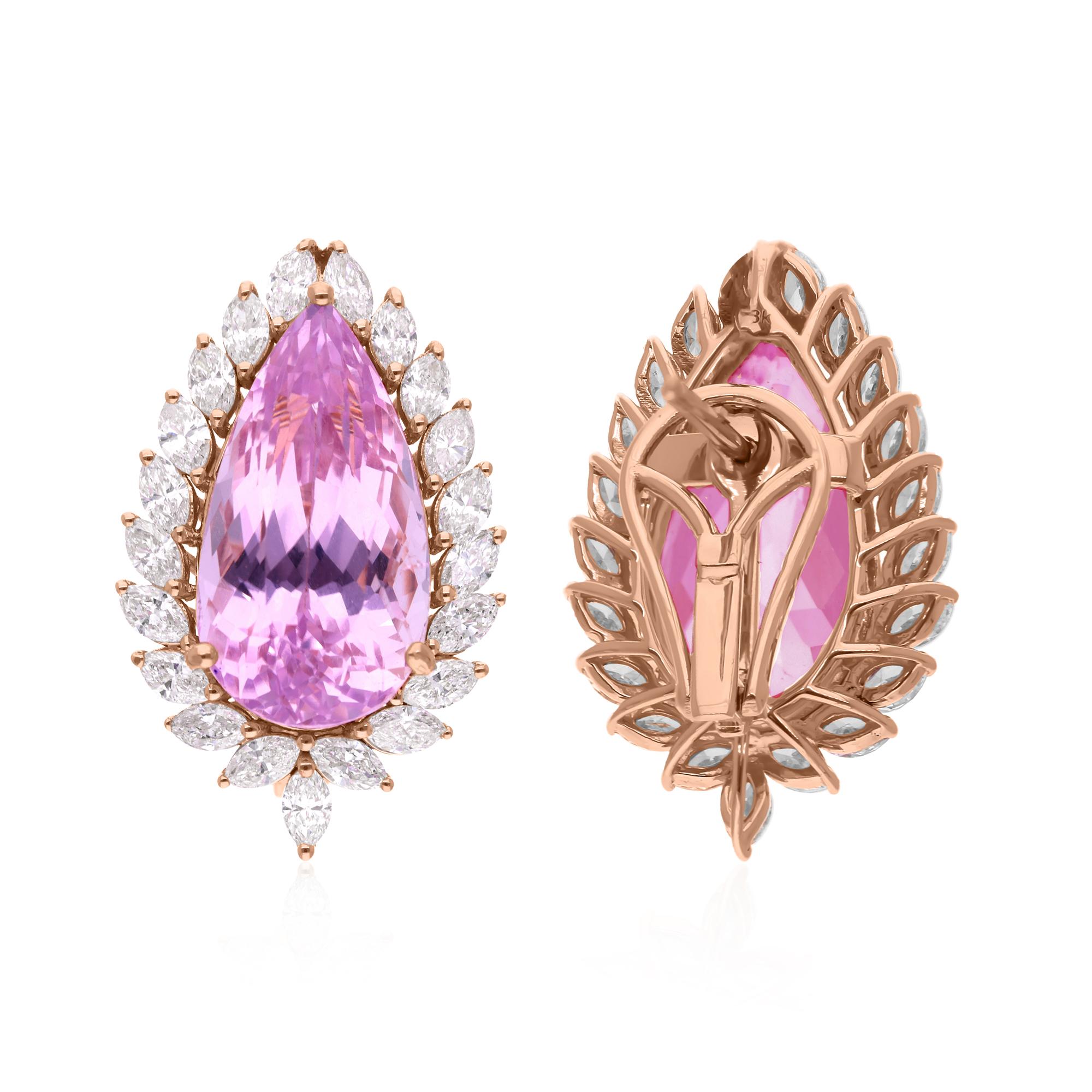 Cast from 14-karat gold, these exquisite earrings are handset with 10.24 carats pink tourmaline and 2.21 carats of sparkling diamonds.

FOLLOW SPECTRUM JEWELS storefront to view the latest collection & exclusive pieces. Spectrum Jewels is proudly