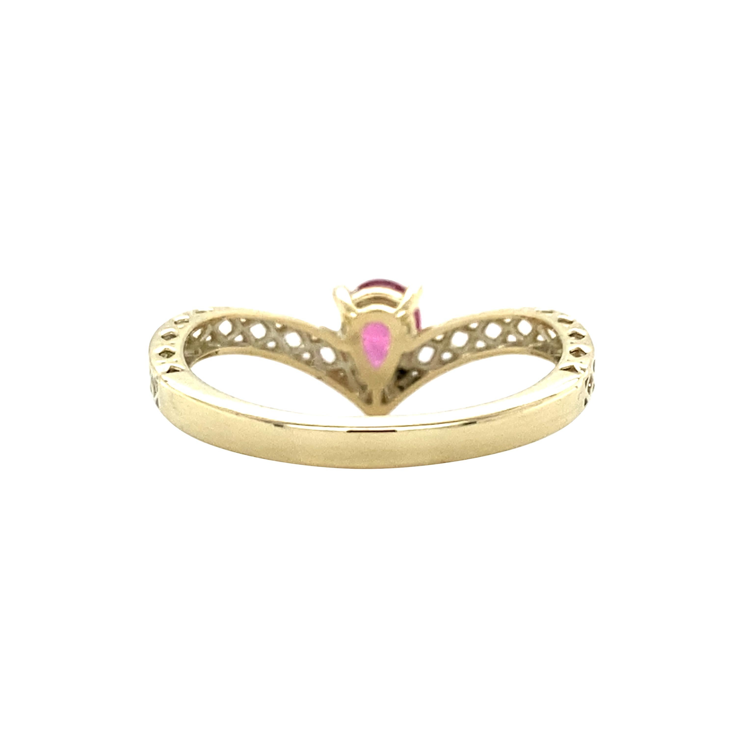 Anillo apilable de oro de 14 quilates con turmalina rosa en Nuevo estado para la venta en AMSTERDAM, NL
