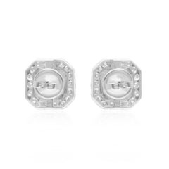Pink Tourmaline Gemstone Stud Earrings Diamond 14 Karat White Gold Fine Jewelry