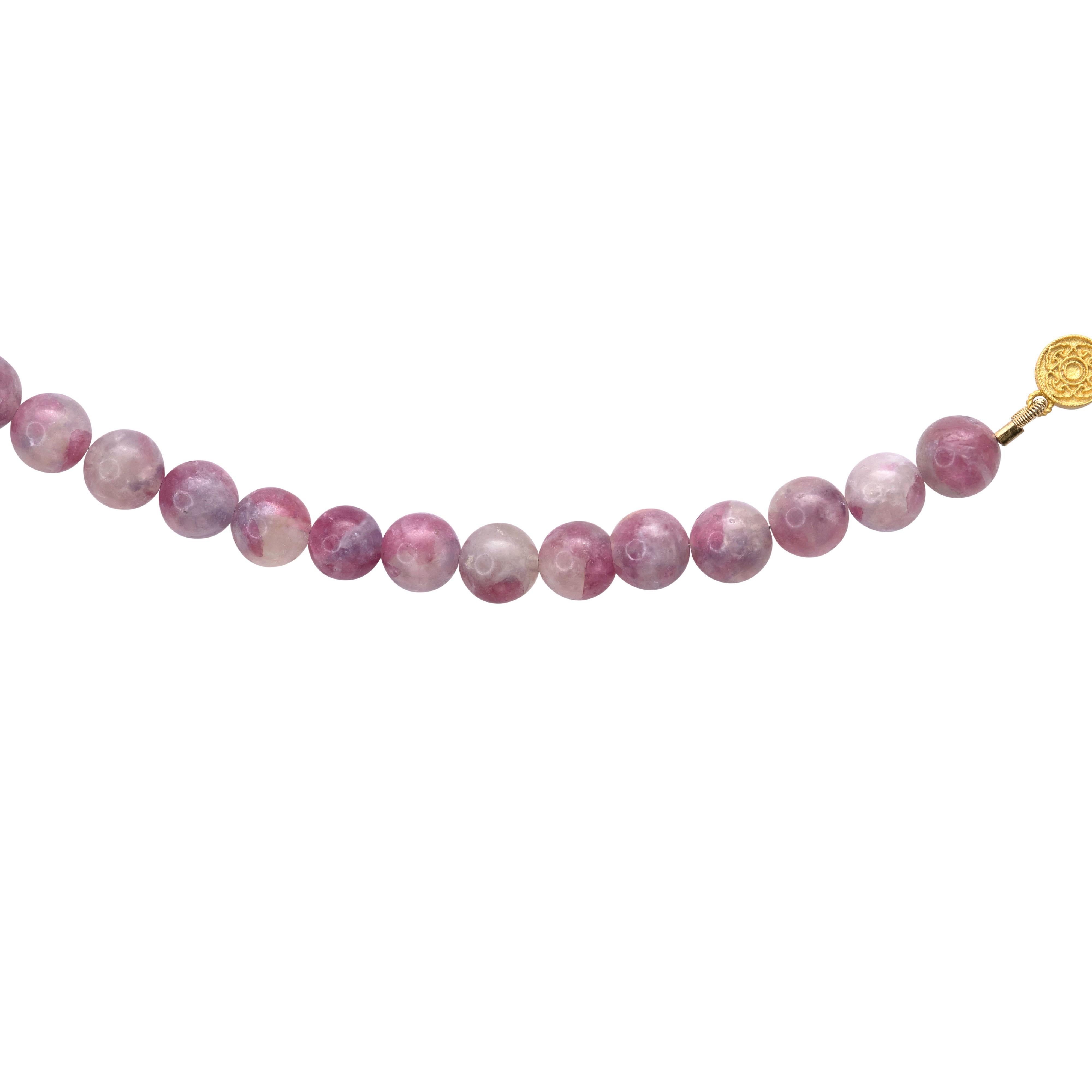 Bead Pink Tourmaline Half-moon Necklace -by Bombyx House For Sale