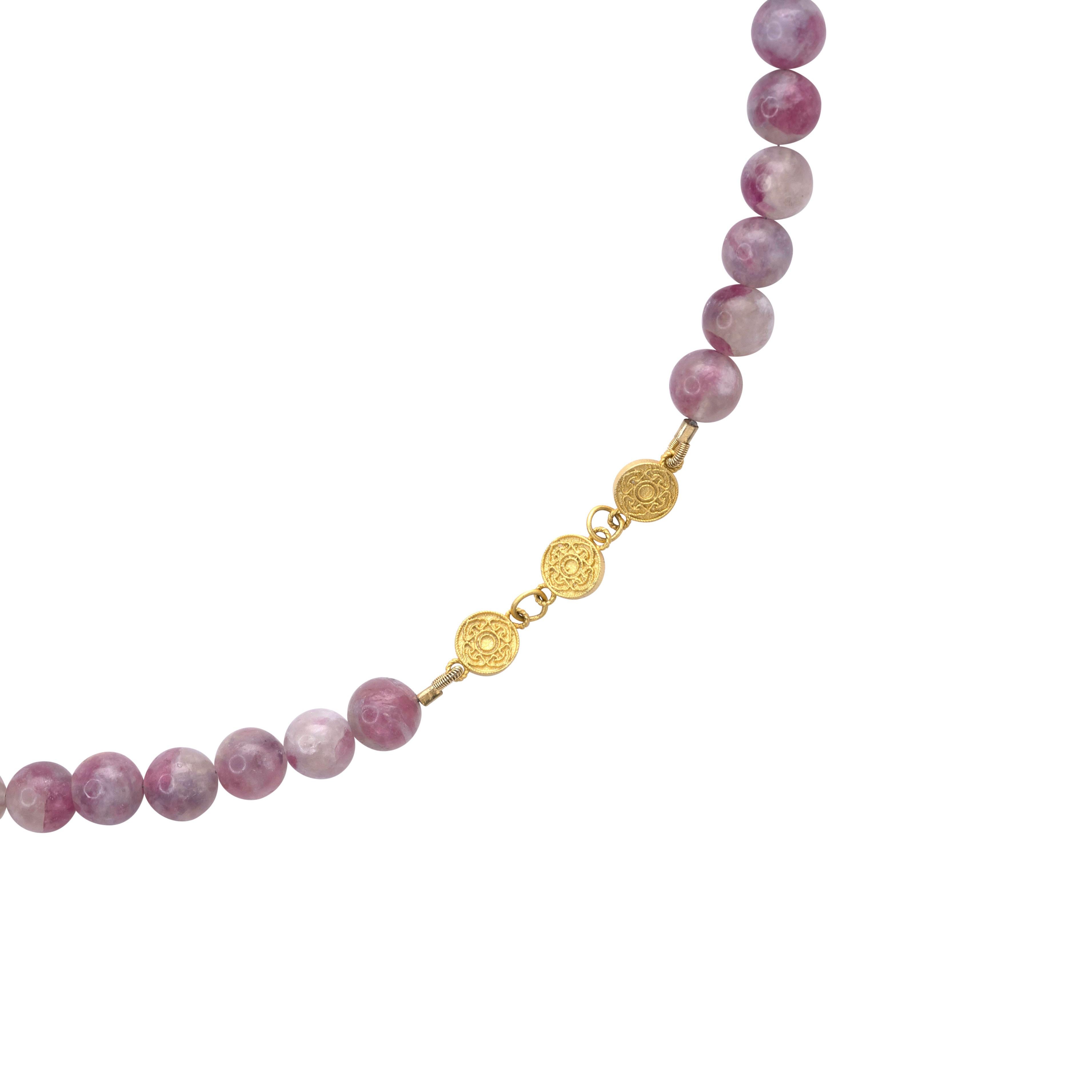 Pink Tourmaline Half-moon Necklace -by Bombyx House In New Condition For Sale In Westport, CT