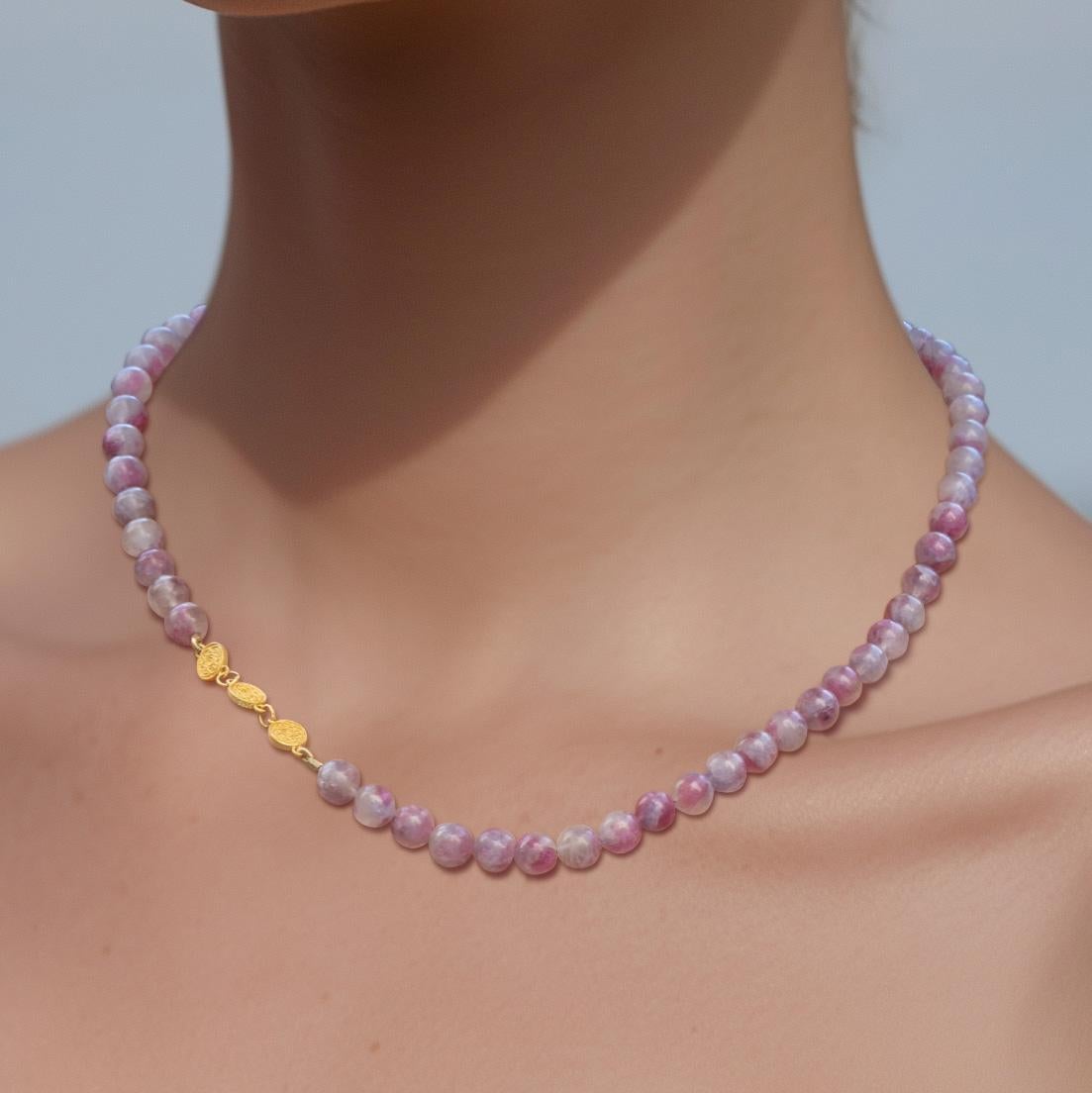 Pink Tourmaline Half-moon Necklace -by Bombyx House For Sale 2