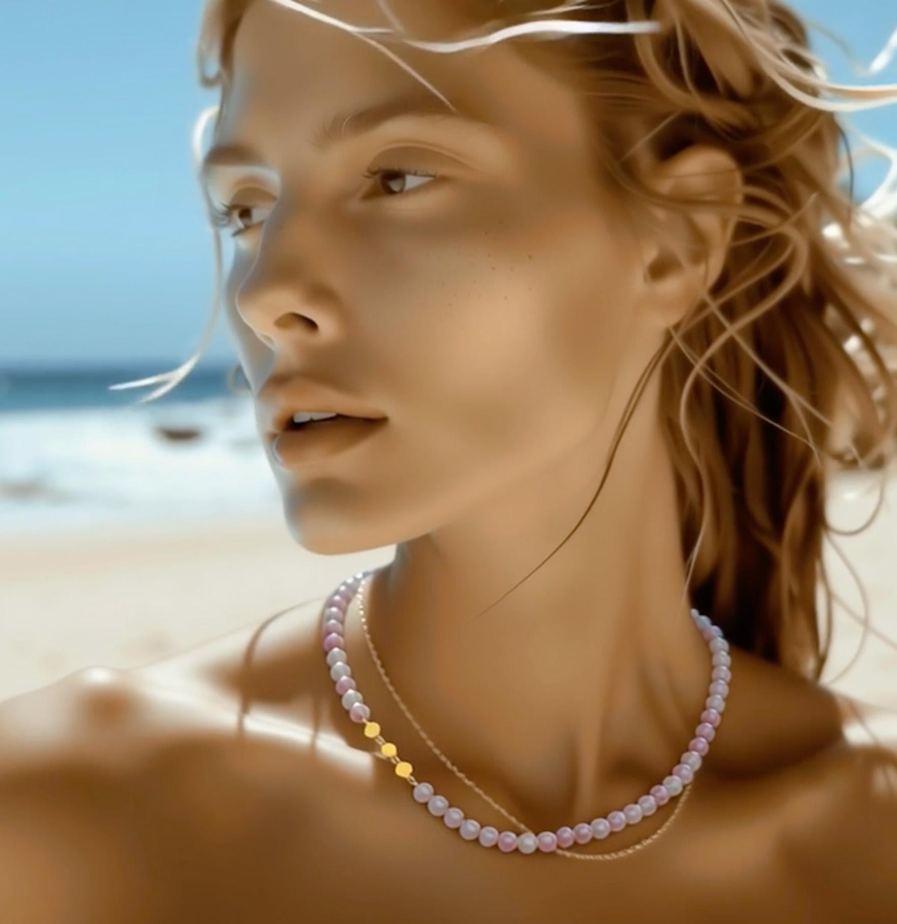 Collana mezza luna in tormalina rosa - by Bombyx House in vendita 2