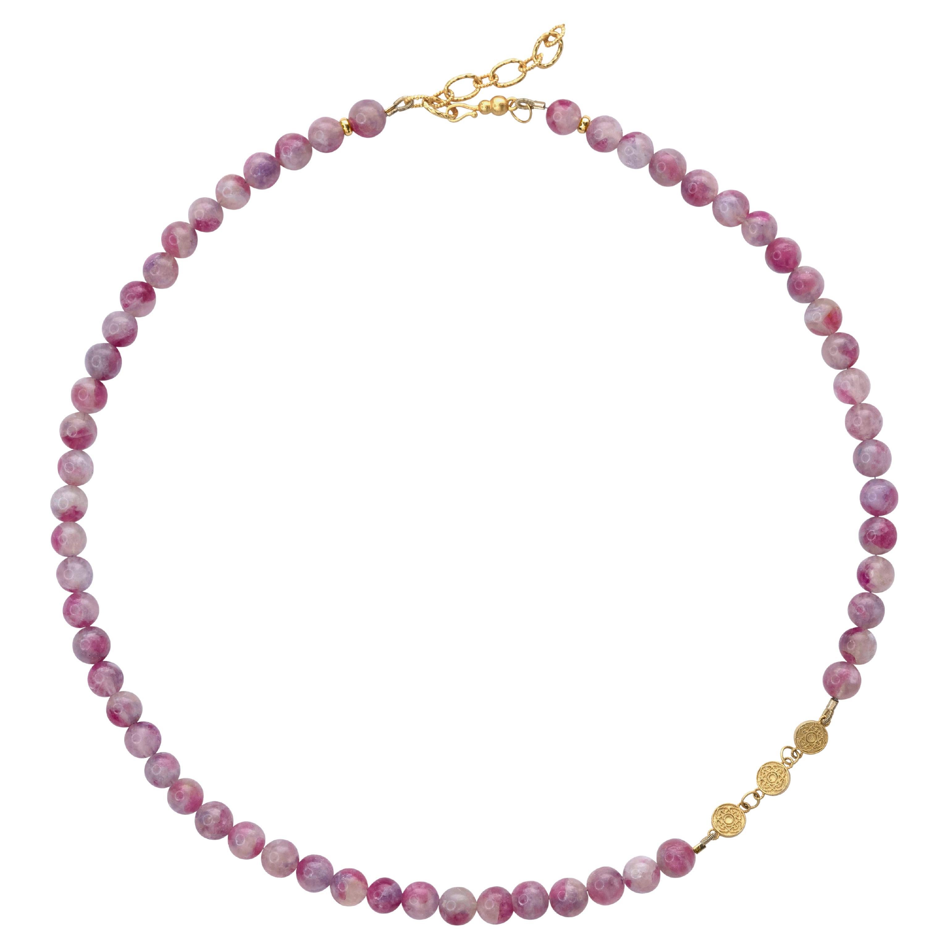 Pink Tourmaline Half-moon Necklace -by Bombyx House For Sale