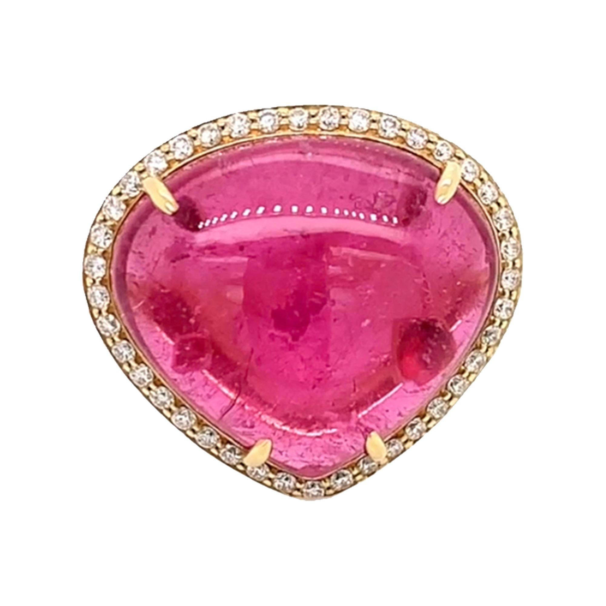 Pink Tourmaline Heart Ring with Diamonds in 18K Yellow Gold, from 'G-One' Collection

Gemstone Approx Wt: 26.89 Carats

Diamonds: G-H / VS; Approx. Wt.: 0.47 Carats