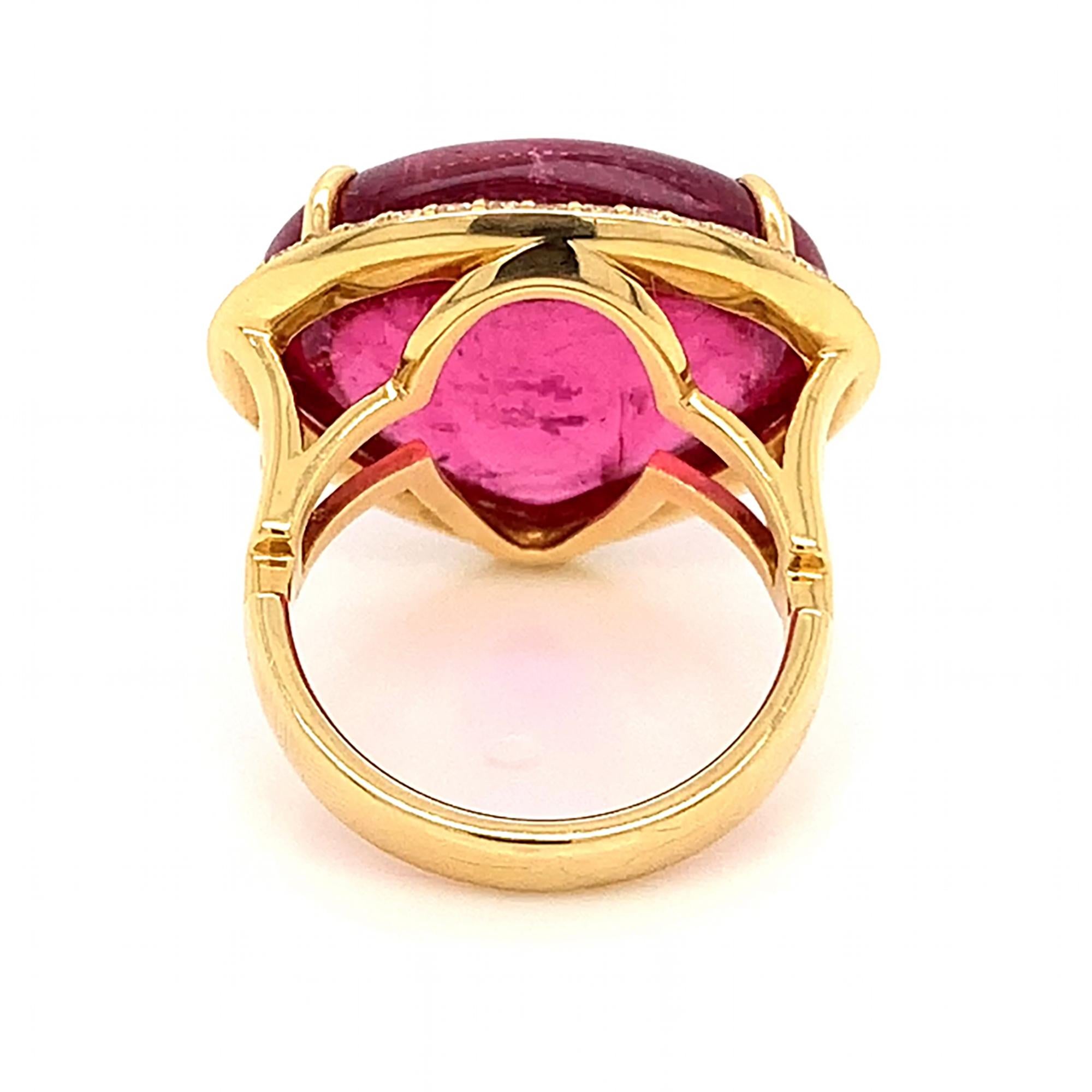 Contemporary Goshwara Pink Tourmaline Heart And Diamond Ring