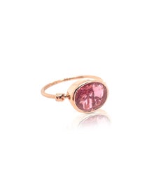 Pink Tourmaline in Love Knot Style Ring in 18ct Rose Gold