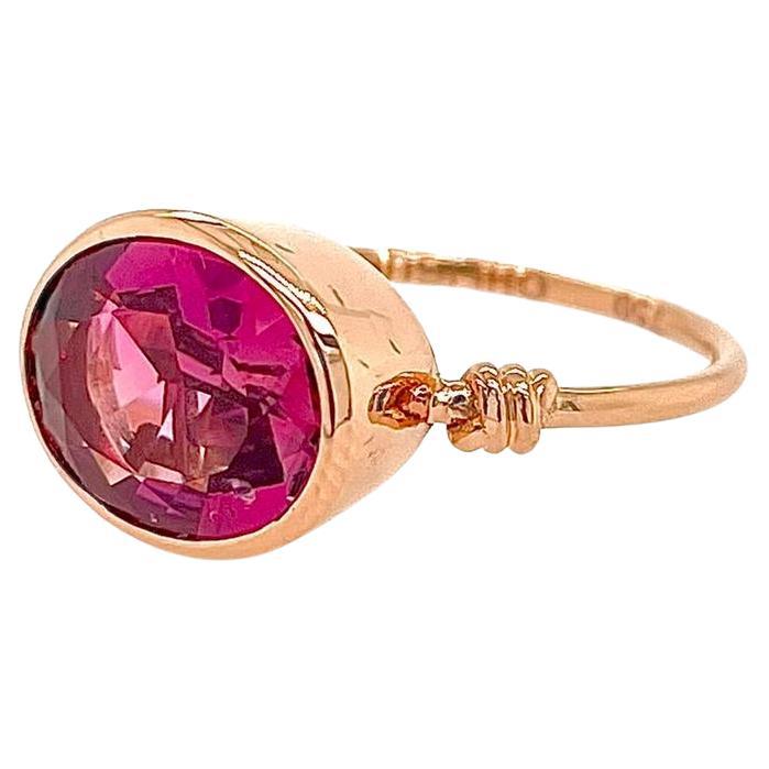 Ring mit rosa Turmalin im Liebesknoten-Stil aus 18 Karat Roségold