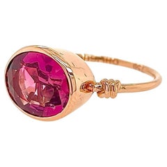 Pink Tourmaline in Love Knot Style Ring in 18ct Rose Gold